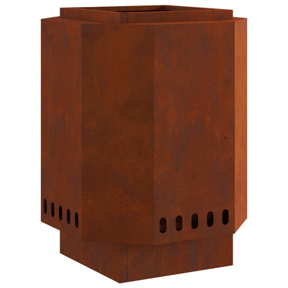 Smokeless Fire Pit Brown 38 x 38 x 51 cm Weathering Steel