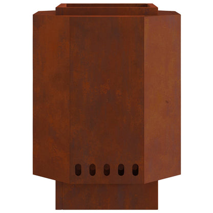 Smokeless Fire Pit Brown 38 x 38 x 51 cm Weathering Steel