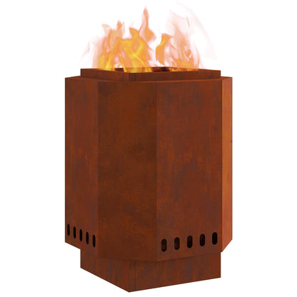 Smokeless Fire Pit Brown 38 x 38 x 51 cm Weathering Steel