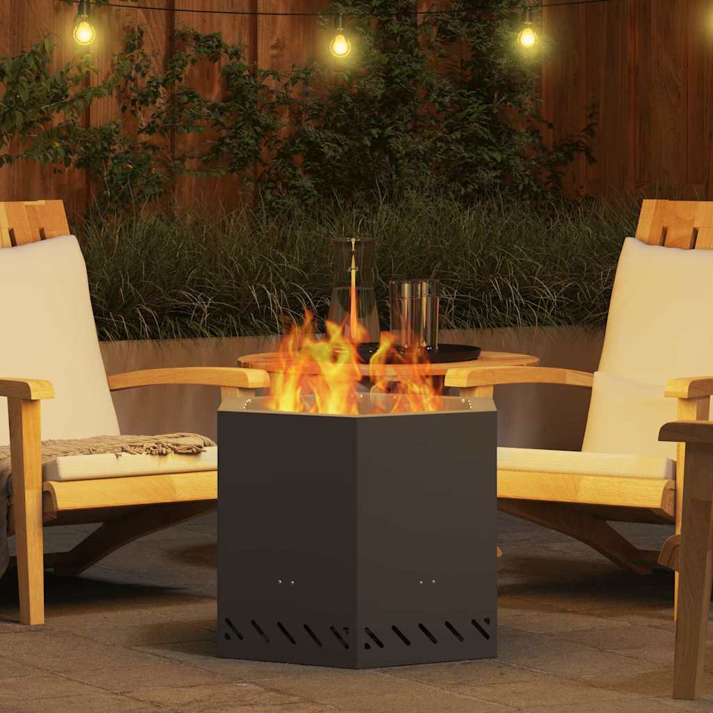 Smokeless Fire Pit Black 58 x 58 x 51 cm Steel