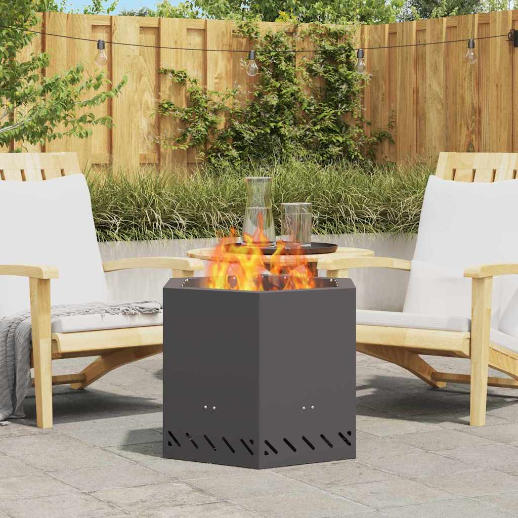 Smokeless Fire Pit Black 58 x 58 x 51 cm Steel