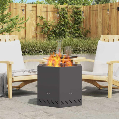 Smokeless Fire Pit Black 58 x 58 x 51 cm Steel