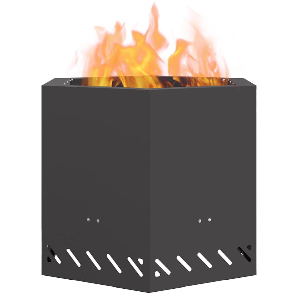 Smokeless Fire Pit Black 58 x 58 x 51 cm Steel