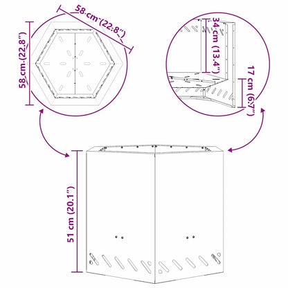 Smokeless Fire Pit Black 58 x 58 x 51 cm Steel