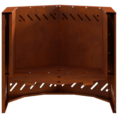 Smokeless Fire Pit Brown 58 x 58 x 51 cm Weathering Steel