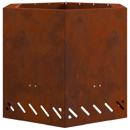 Smokeless Fire Pit Brown 58 x 58 x 51 cm Weathering Steel