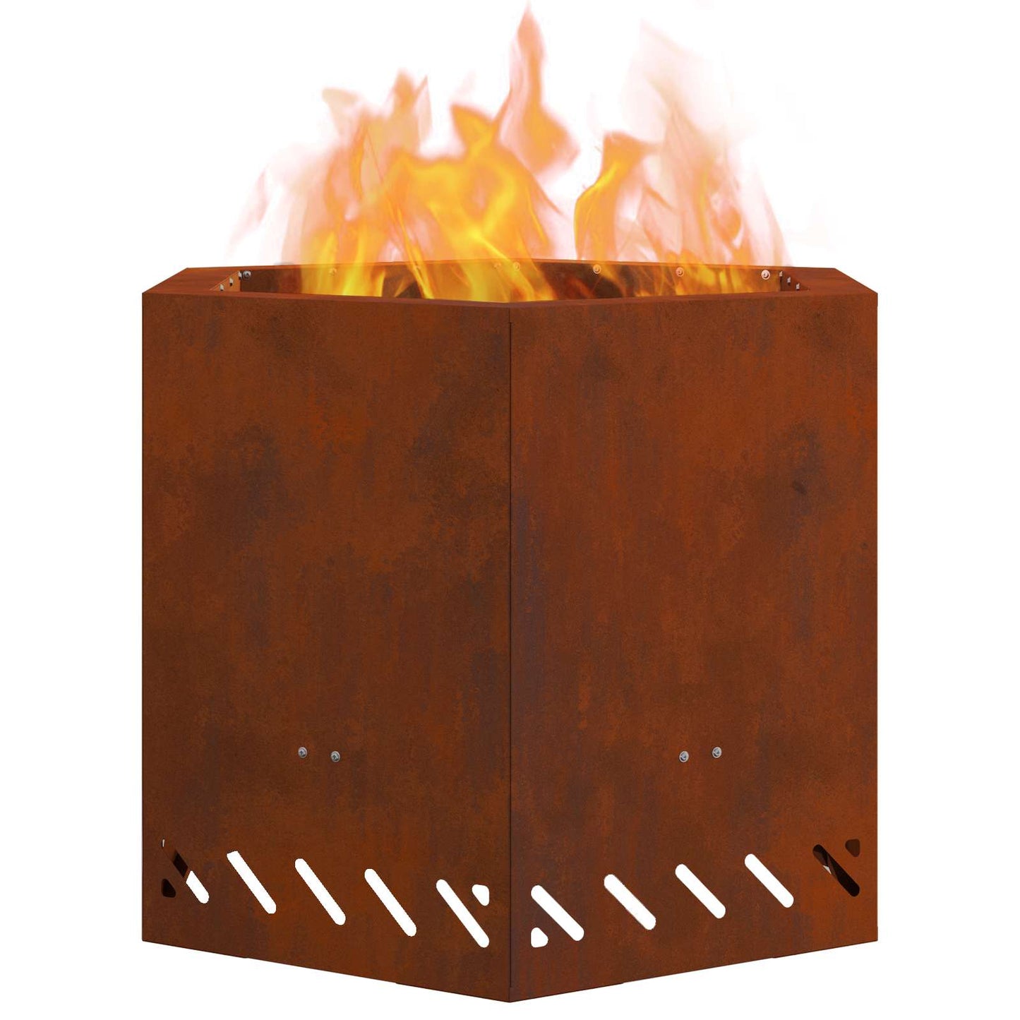 Smokeless Fire Pit Brown 58 x 58 x 51 cm Weathering Steel