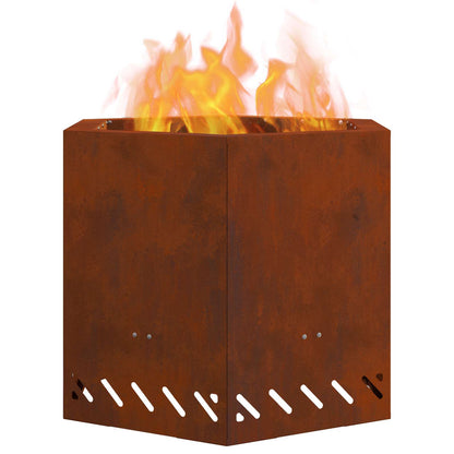 Smokeless Fire Pit Brown 58 x 58 x 51 cm Weathering Steel
