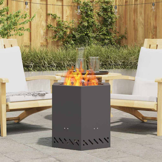 Smokeless Fire Pit Black 48 x 48 x 51 cm Steel