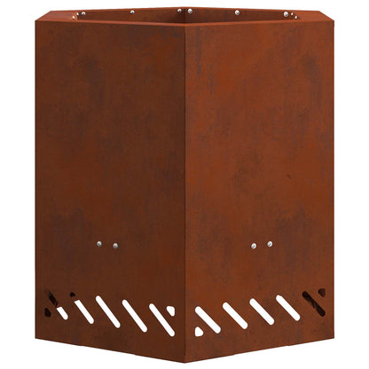 Smokeless Fire Pit Brown 48 x 48 x 51 cm Weathering Steel