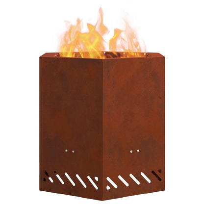 Smokeless Fire Pit Brown 48 x 48 x 51 cm Weathering Steel