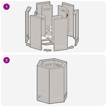 Smokeless Fire Pit Black 38 x 38 x 51 cm Steel