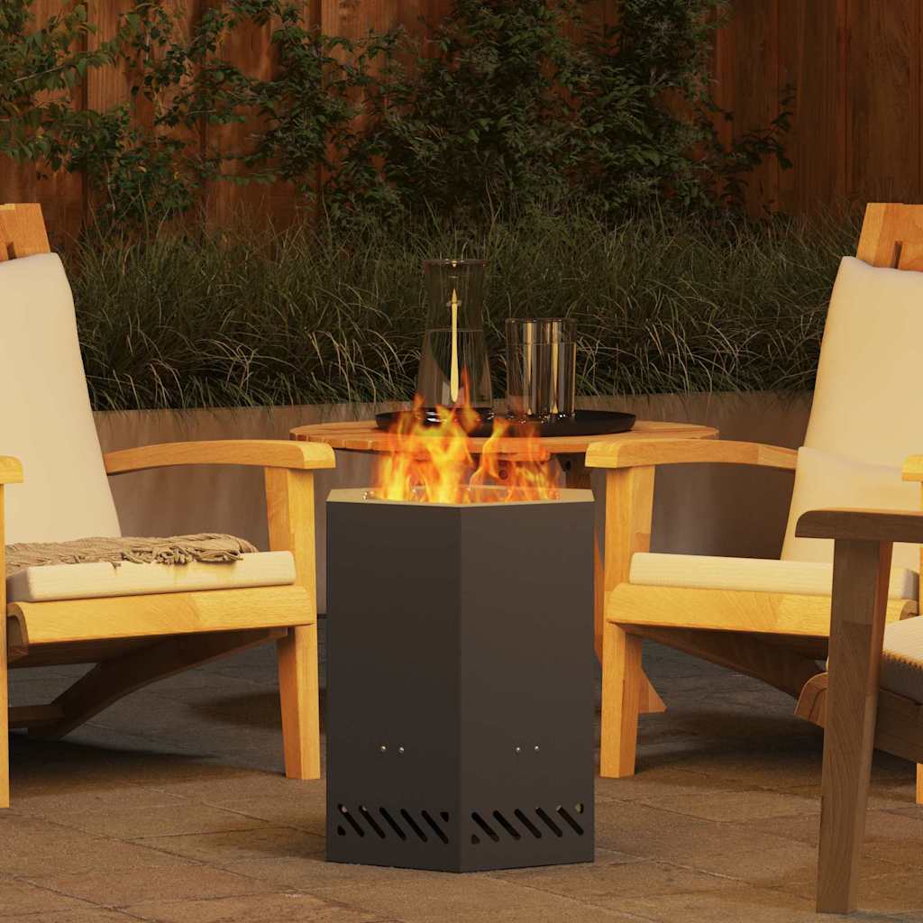 Smokeless Fire Pit Black 38 x 38 x 51 cm Steel