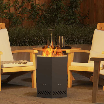 Smokeless Fire Pit Black 38 x 38 x 51 cm Steel