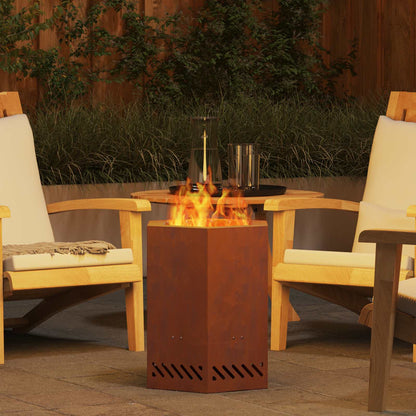 Smokeless Fire Pit Brown 38 x 38 x 51 cm Weathering Steel