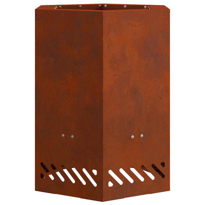 Smokeless Fire Pit Brown 38 x 38 x 51 cm Weathering Steel