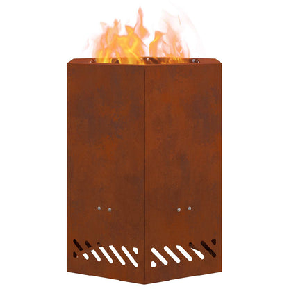Smokeless Fire Pit Brown 38 x 38 x 51 cm Weathering Steel