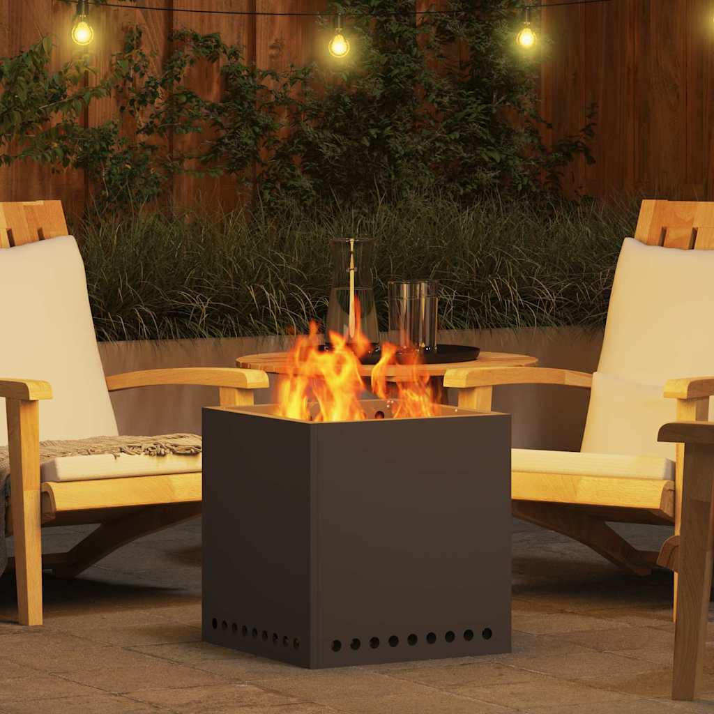 Smokeless Fire Pit Black 48 x 48 x 50 cm Steel