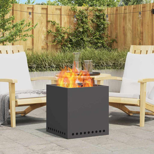 Smokeless Fire Pit Black 48 x 48 x 50 cm Steel