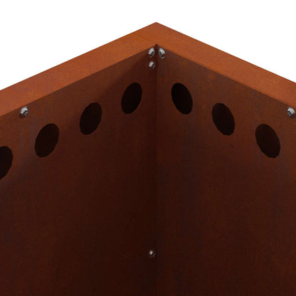 Smokeless Fire Pit Brown 48 x 48 x 50 cm Weathering Steel
