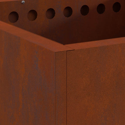 Smokeless Fire Pit Brown 48 x 48 x 50 cm Weathering Steel