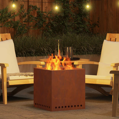 Smokeless Fire Pit Brown 48 x 48 x 50 cm Weathering Steel