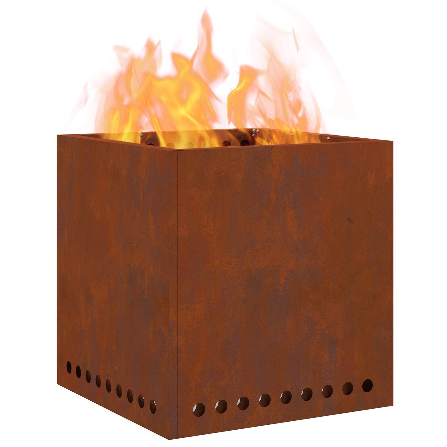 Smokeless Fire Pit Brown 48 x 48 x 50 cm Weathering Steel