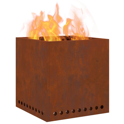 Smokeless Fire Pit Brown 48 x 48 x 50 cm Weathering Steel
