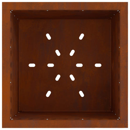 Smokeless Fire Pit Brown 48 x 48 x 50 cm Weathering Steel