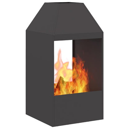 Fire Pit Black 50 x 50 x 100 cm Steel