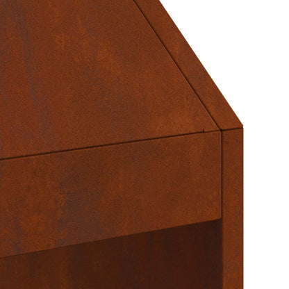 Fire Pit Brown 50 x 50 x 100 cm Weathering Steel