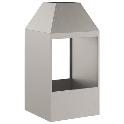 Fire Pit Brown 50 x 50 x 100 cm Steel