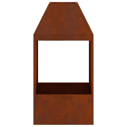 Fire Pit Brown 50 x 50 x 100 cm Weathering Steel