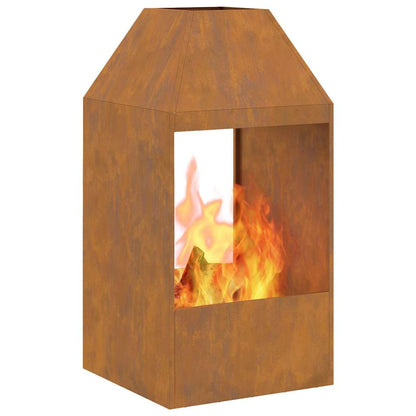 Fire Pit Brown 50 x 50 x 100 cm Steel