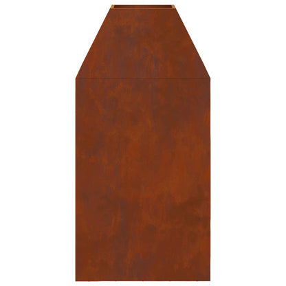 Fire Pit Brown 50 x 50 x 100 cm Weathering Steel