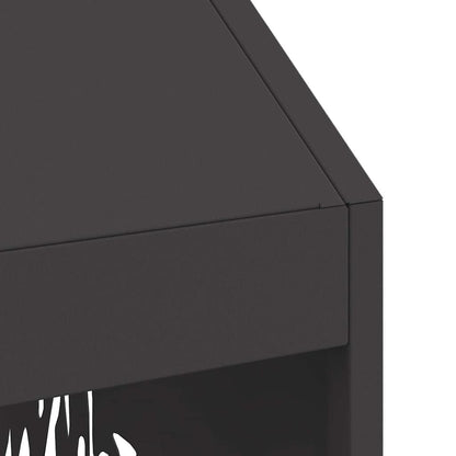 Fire Pit Black 50 x 50 x 100 cm Steel