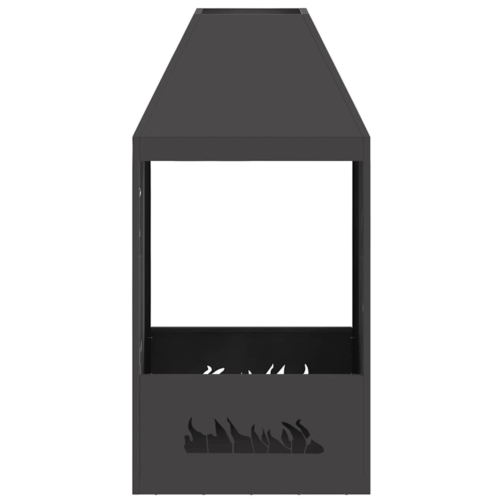 Fire Pit Black 50 x 50 x 100 cm Steel