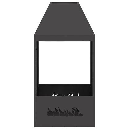 Fire Pit Black 50 x 50 x 100 cm Steel