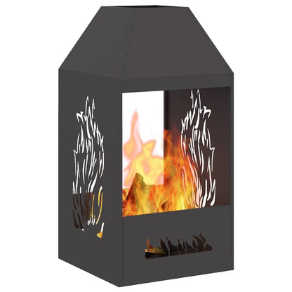 Fire Pit Black 50 x 50 x 100 cm Steel