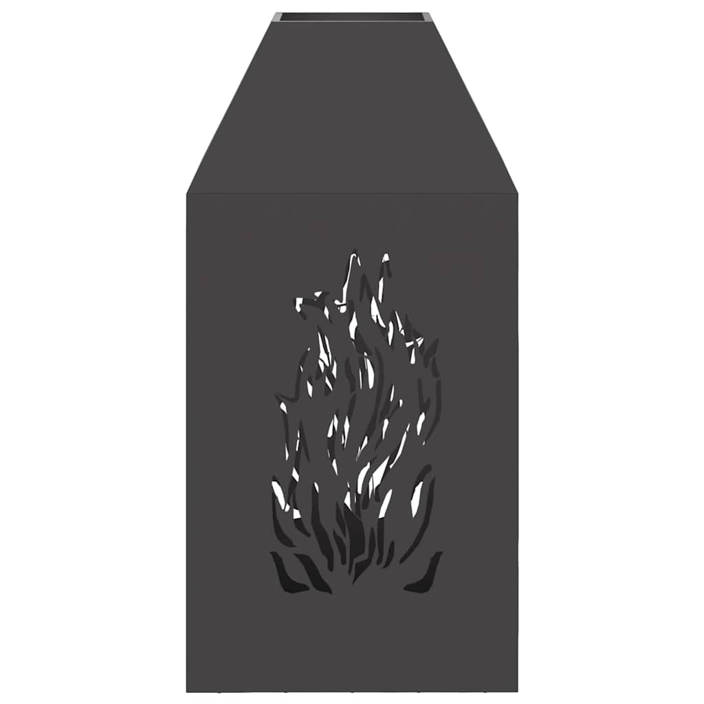 Fire Pit Black 50 x 50 x 100 cm Steel