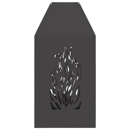 Fire Pit Black 50 x 50 x 100 cm Steel