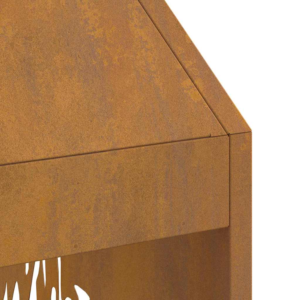 Fire Pit Brown 50 x 50 x 100 cm Steel