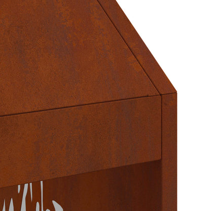 Fire Pit Brown 50 x 50 x 100 cm Weather Steel