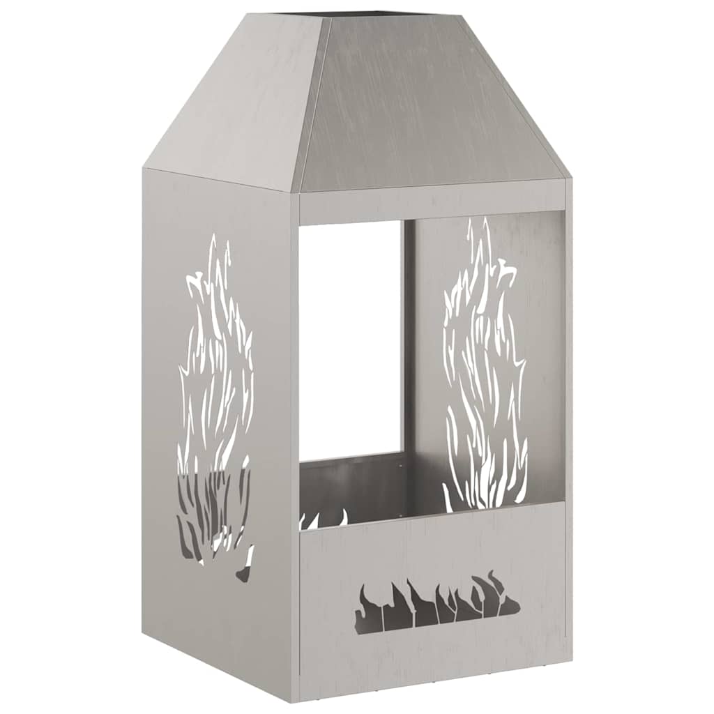 Fire Pit Brown 50 x 50 x 100 cm Steel