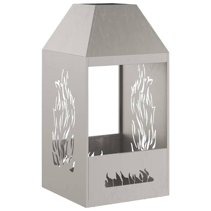 Fire Pit Brown 50 x 50 x 100 cm Steel