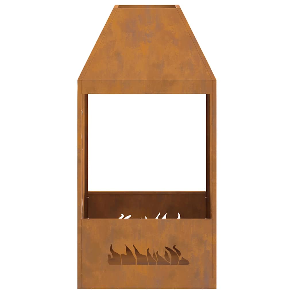 Fire Pit Brown 50 x 50 x 100 cm Steel