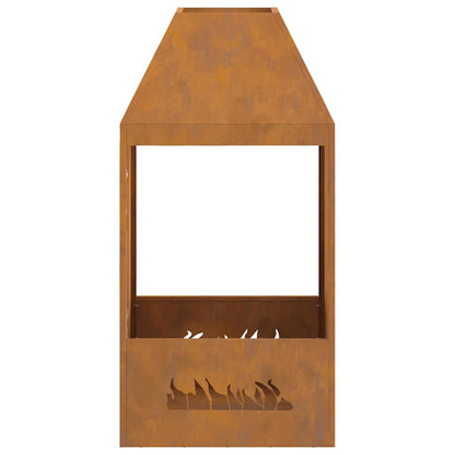 Fire Pit Brown 50 x 50 x 100 cm Steel