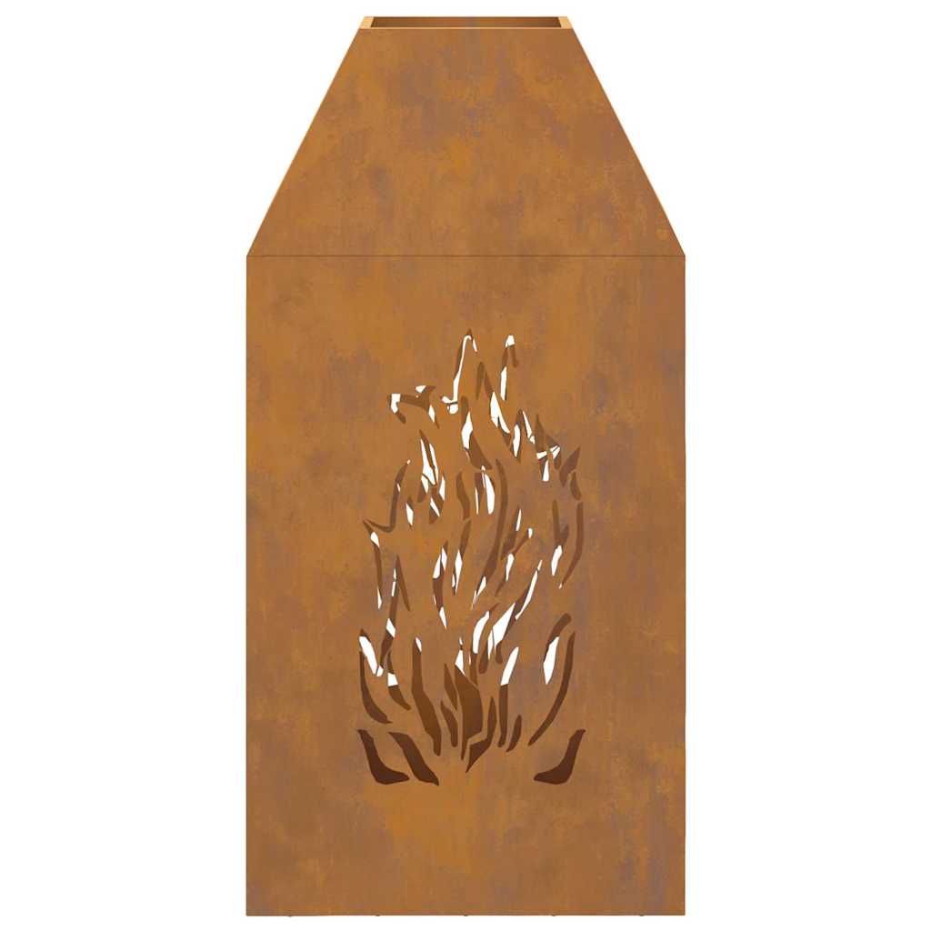 Fire Pit Brown 50 x 50 x 100 cm Steel