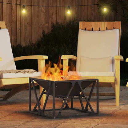 Fire Pit Black 50 x 50 x 35 cm Steel