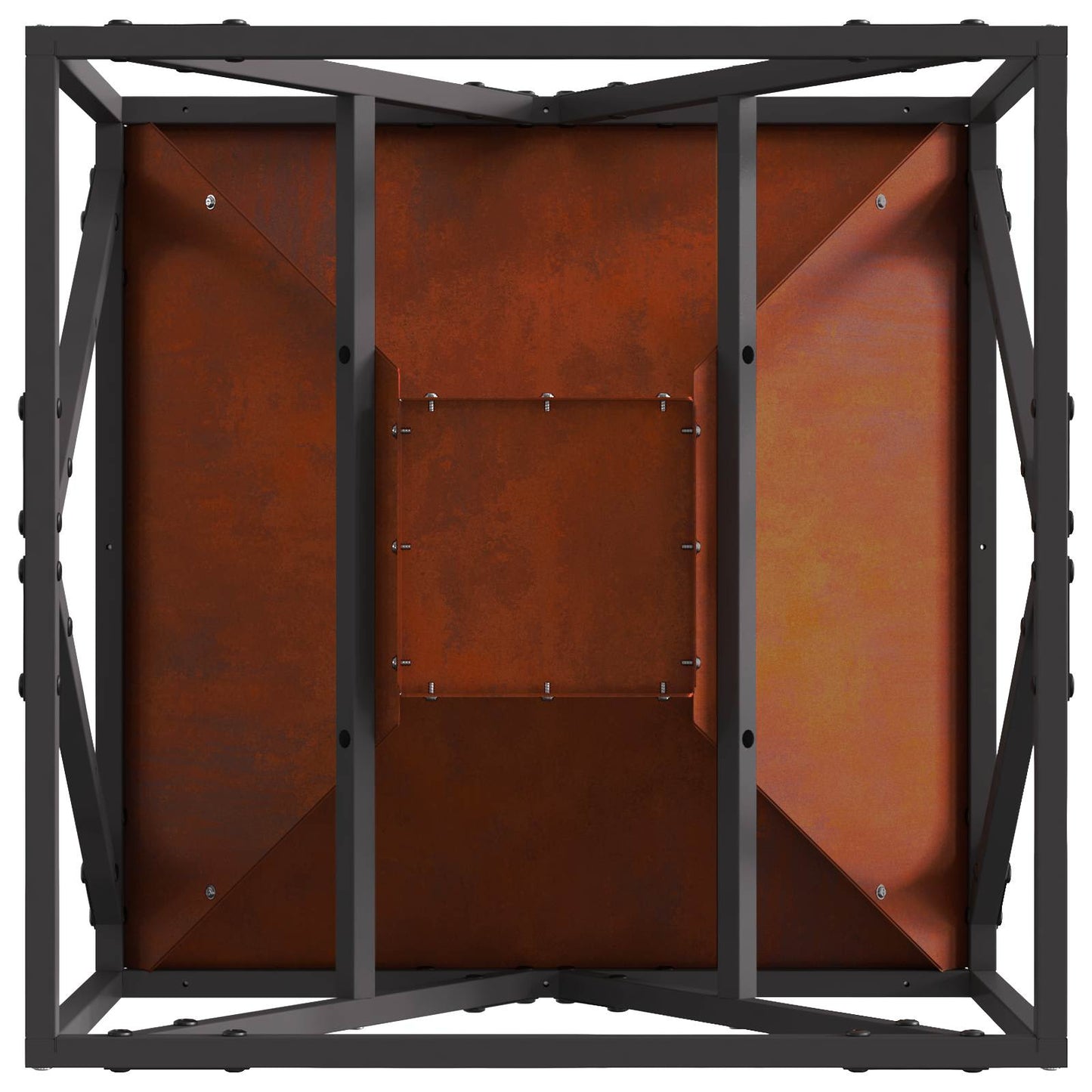 Fire Pit Brown 50 x 50 x 35 cm Weathering Steel